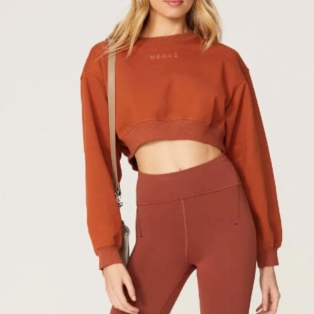 Hervé Orange Sweatshirt Crewneck Cotton Womens Size M